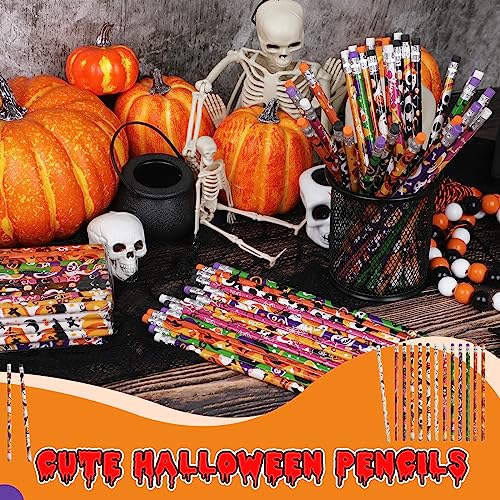 DIYASY 108-Pack Halloween Pencils with Erasers – 12 Assorted Designs for Kids’ Party Favors