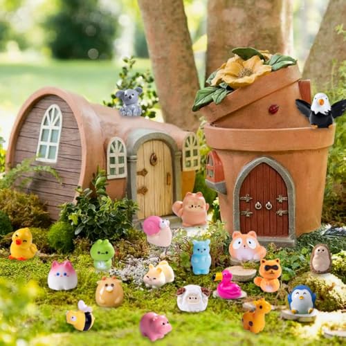 DIYDEC 50-Piece Mini Resin Animal Set – 50 Unique Farm Animal Figurines for Crafts, Dollhouse Decor, Party Favors