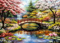DKijoys 1000 Piece Jigsaw Puzzle for Adults – Japanese Garden with Cherry Trees and Water Lilies