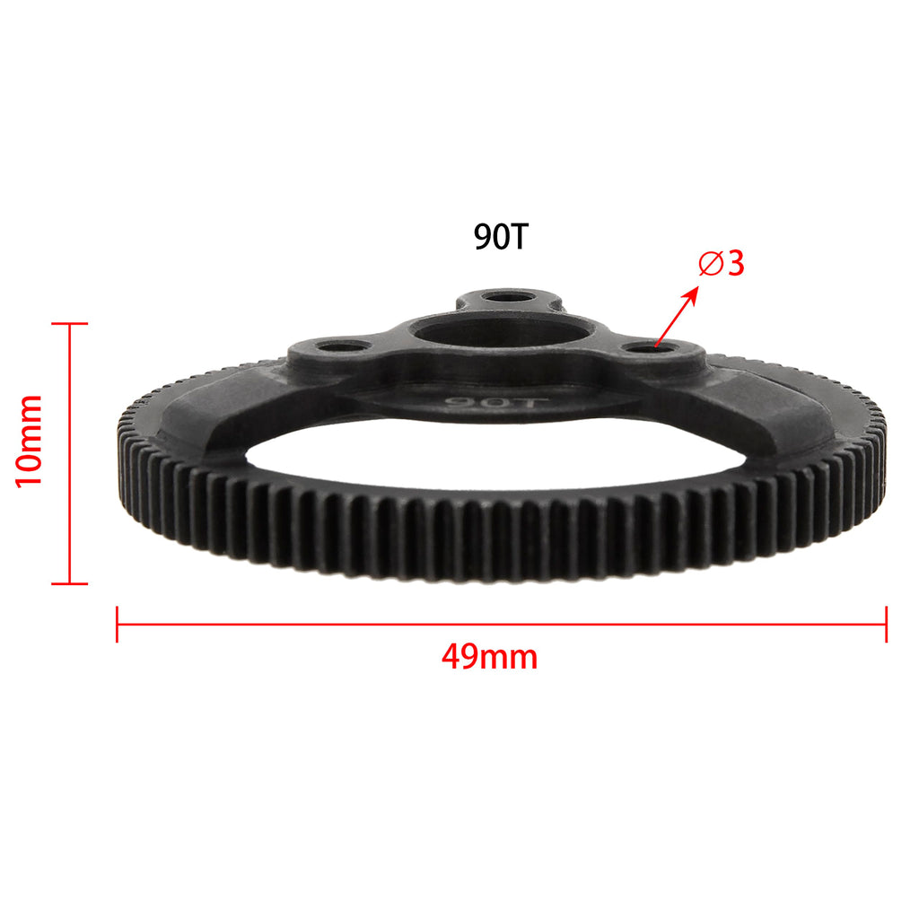 DKKY Hardened Steel Spur Gear 90T/48P Upgrade for Traxxas 2WD Slash Drag Slash Bandit