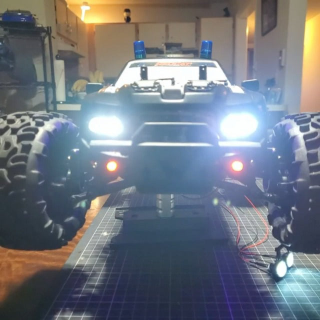 DKKY RC Car LED Spotlights - 4 Pack for 1/10 Scale Crawlers (Axial SCX10, Traxxas TRX4, etc.)