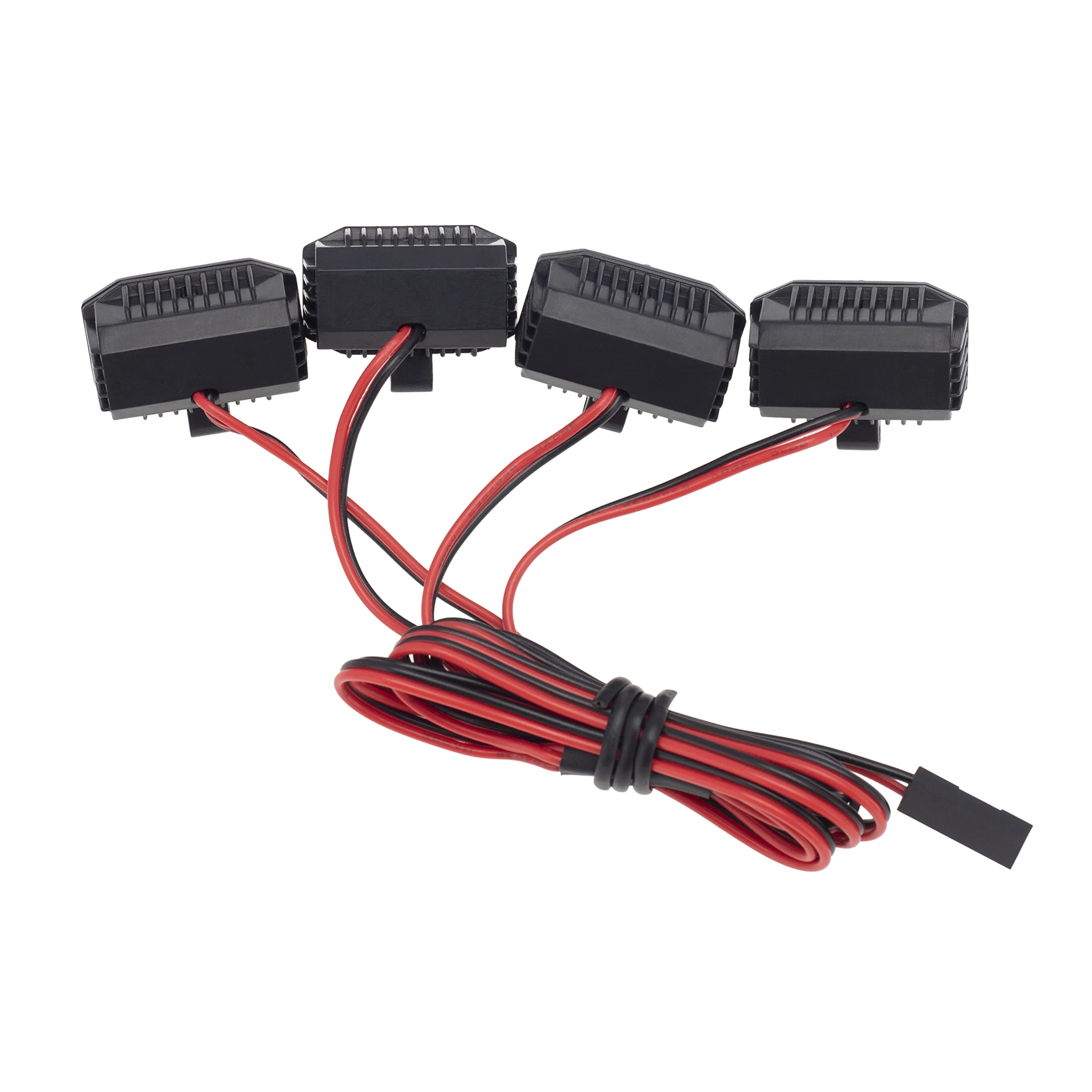 DKKY RC Car LED Spotlights for 1/10 Scale Crawlers – 4 Dual Adjustable Lights (No Controller)