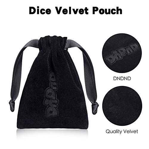 DNDND Ancient Silver Metal D6 Dice Set – 6 Zinc Alloy Dice with Velvet Bag for RPG Games