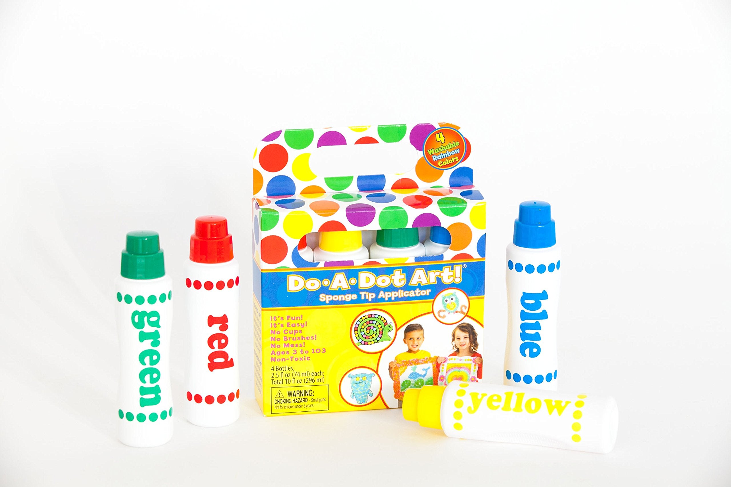 Do A Dot Art! Rainbow Washable Dot Markers Set - 4 Non-Toxic Colors for Toddlers & Kids
