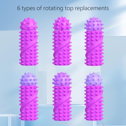 DoDoMagxanadu Pain Stim Fidget Toy with 6 Replaceable Spiky Heads – Silicone Sensory Toy for Stress Relief (Purple)