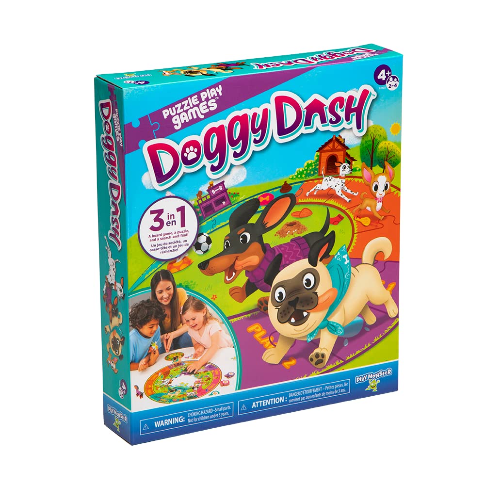 Doggy Dash 3-in-1 Board Game – Puzzle, Search & Find, Race Game for Ages 4+
