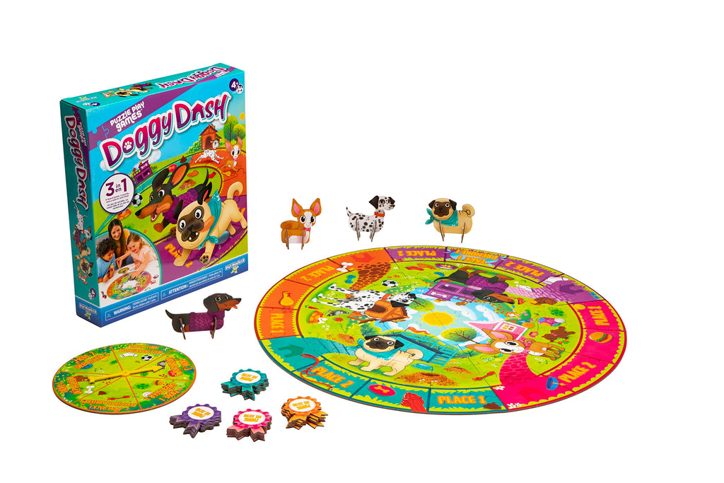 Doggy Dash 3-in-1 Board Game – Puzzle, Search & Find, Race Game for Ages 4+