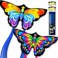 Doinfly 2-Pack Butterfly Kites for Kids and Adults, 55x27 Inch, Easy to Fly with 328ft String and Spool, Durable Polyester Fabric for Beach Park Backyard