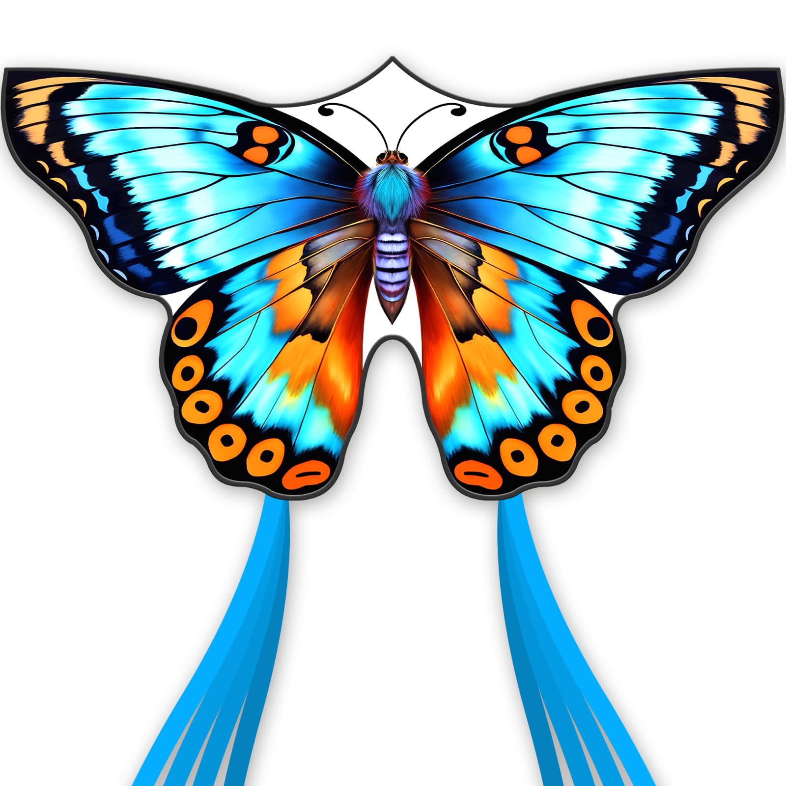 Doinfly Butterfly Kite for Kids – Easy to Fly with 328 ft Line & Winder, 55 inch, Polyester