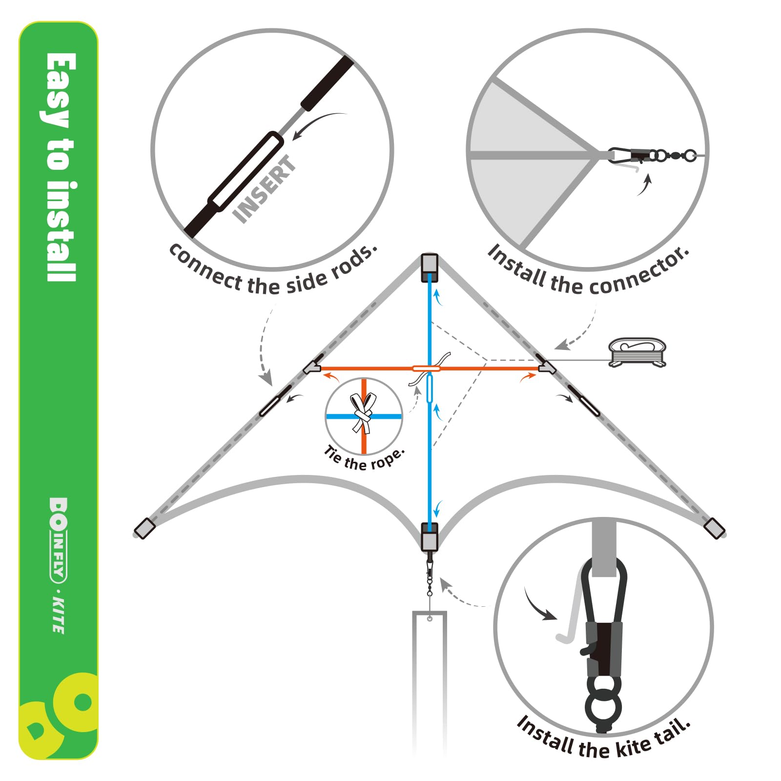 Doinfly Delta Kite 59 Inch – Easy to Fly Single Line Kite for Kids and Adults