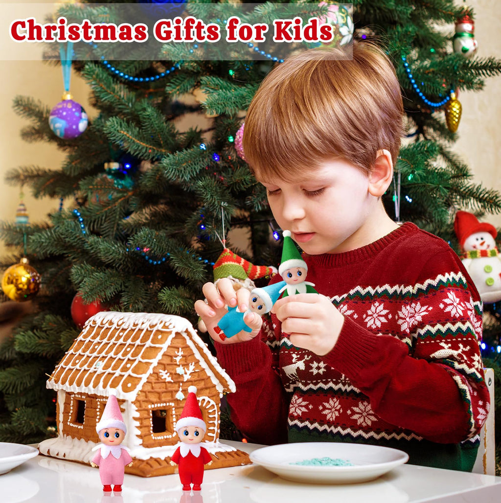 Dokeawo Mini Christmas Elf Doll – 4.3-Inch Bendable Elf Toy for Stocking Stuffers & Holiday Decor