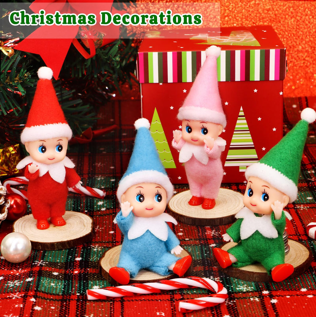 Dokeawo Mini Christmas Elf Doll – 4.3-Inch Bendable Elf Toy for Stocking Stuffers & Holiday Decor