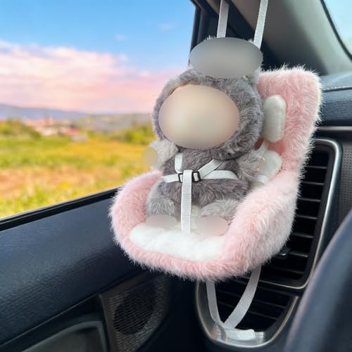 Doll Car Seat for 3–8 Inch Figures – Includes Air Vent Clip and Desktop Stand