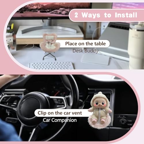 Doll Car Seat for 3–8 Inch Figures – Includes Air Vent Clip and Desktop Stand