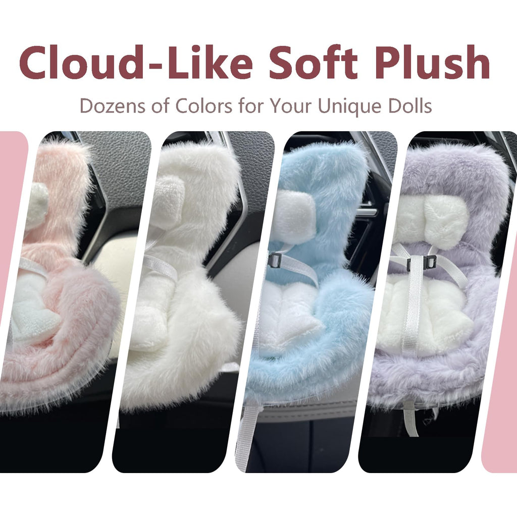 Doll Car Seat for 3–8 Inch Figures – Includes Air Vent Clip and Desktop Stand