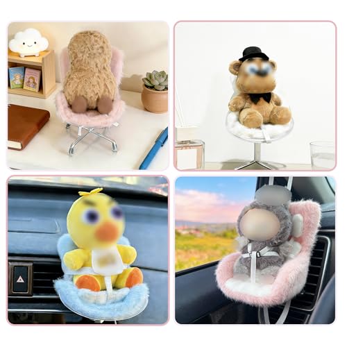 Doll Car Seat for 3–8 Inch Figures – Vent Clip & Desktop Stand, Cute Ornament for Collectors