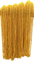 Dondor 30-Pack Gold Metallic Beaded Necklaces – 33-Inch Plastic Bead Necklaces for Party Favors & Events