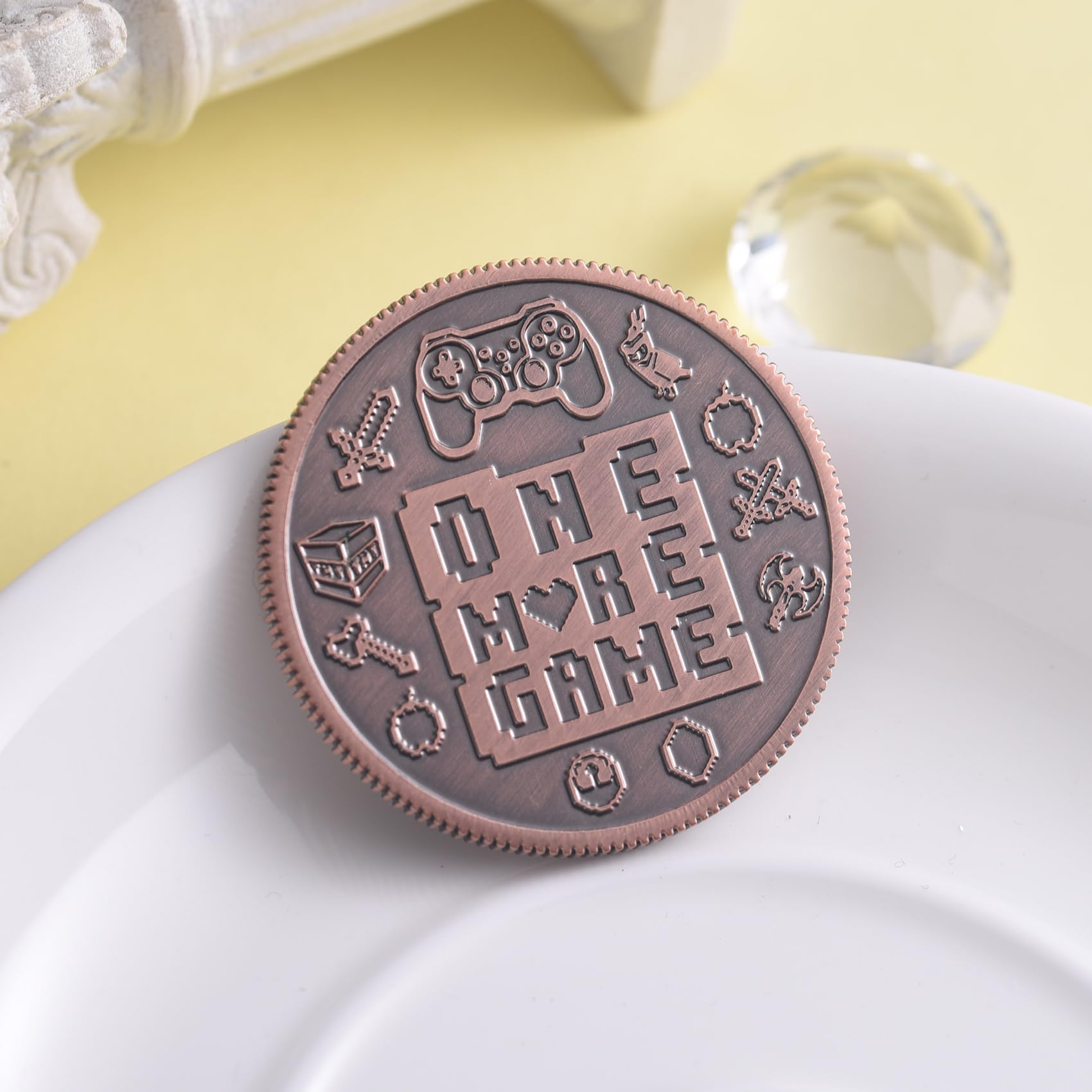 Double-Sided Decision Maker Coin for Gamers – LParkin 40mm Brass Flip Coin