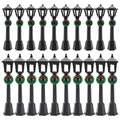 DoubleWood 20-Piece Miniature Street Lamp Set with Wreath Design for Christmas Village and Dollhouse Décor