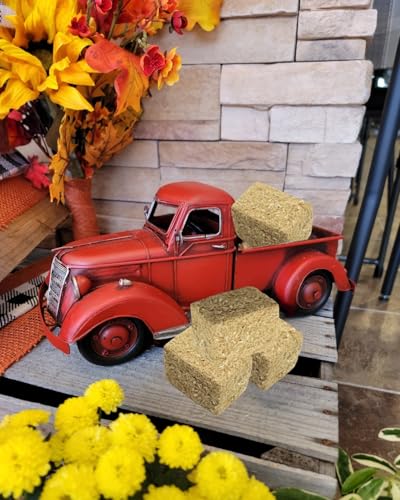 DoubleWood Mini Hay Bales, 12-Pack Foam Straw Bales for Dollhouse, Farm, Halloween, and Autumn Decor