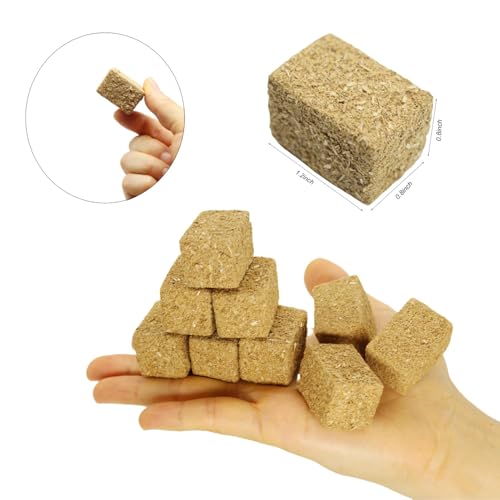 DoubleWood Mini Hay Bales, 12-Pack Foam Straw Bales for Dollhouse, Farm, Halloween, and Autumn Decor