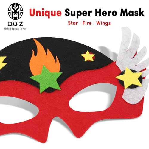 D.Q.Z Star Superhero Cape and Mask Set - Silky Satin Cape with Adjustable Fit for Kids Ages 3-9