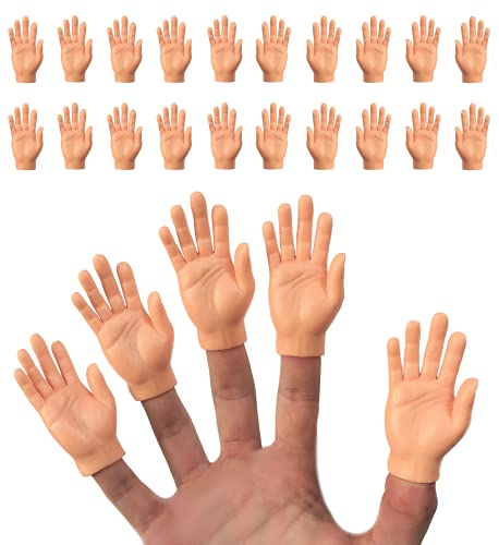 DR DINGUS Finger Hands 20 Pack – Realistic Tiny Rubber Hands for Puppet Shows, Gag Gifts, and Kid-Friendly Fun