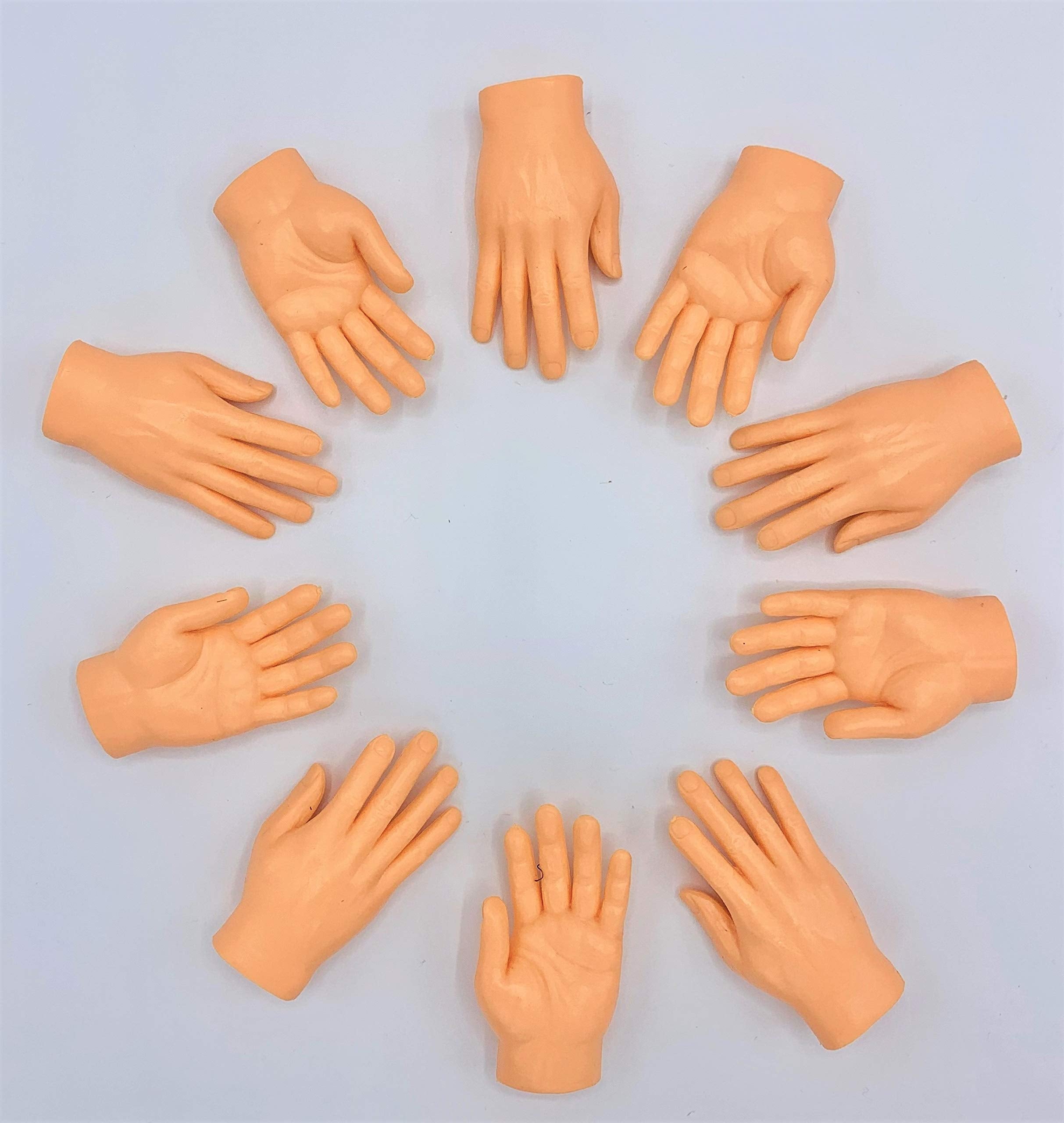 DR DINGUS Finger Hands 20 Pack – Realistic Tiny Rubber Hands for Puppet Shows, Gag Gifts, and Kid-Friendly Fun