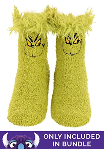 Dr. Seuss The Grinch Fuzzy Snapback Hat – Officially Licensed Green Fur Costume Cap by elope