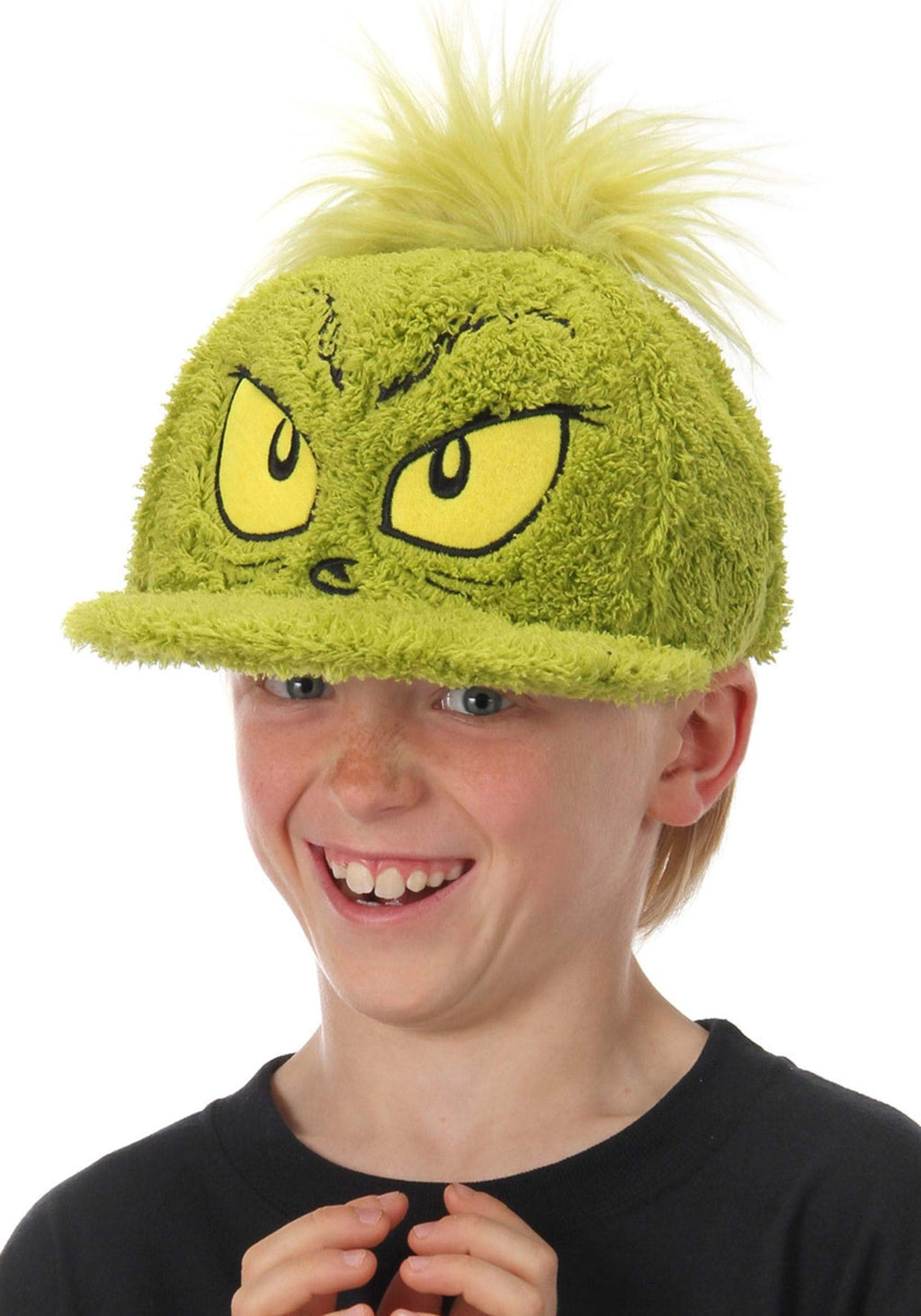 Dr. Seuss The Grinch Fuzzy Snapback Hat – Officially Licensed Green Fur Costume Cap by elope