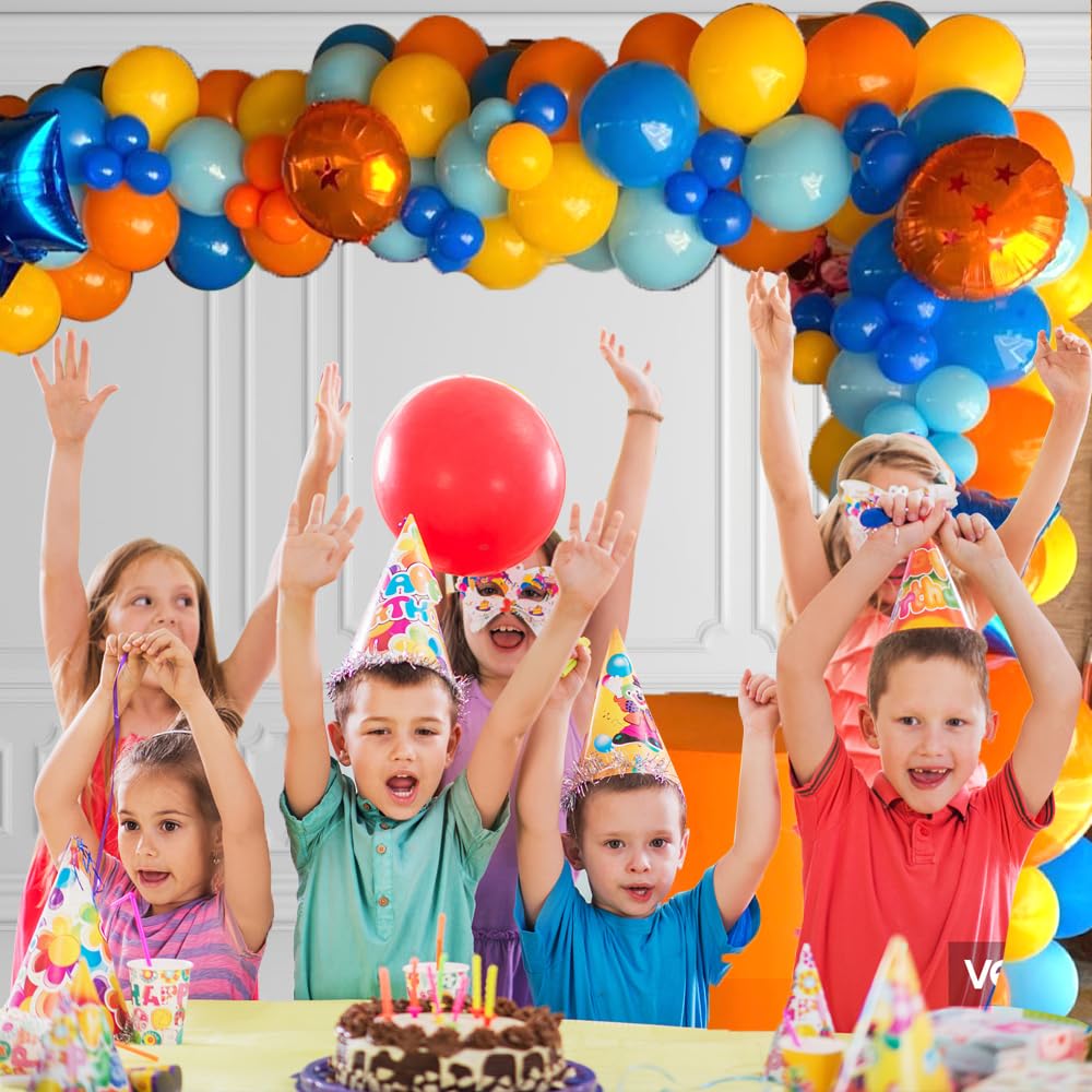 Dragon Ball Z Party Supplies - 139 Pcs Blue Balloon Garland Arch Kit for Birthday Decorations