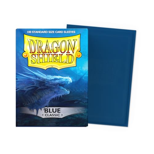 Dragon Shield Classic Blue Sleeves (100) - Standard Size Card Protectors for MTG, Pokémon
