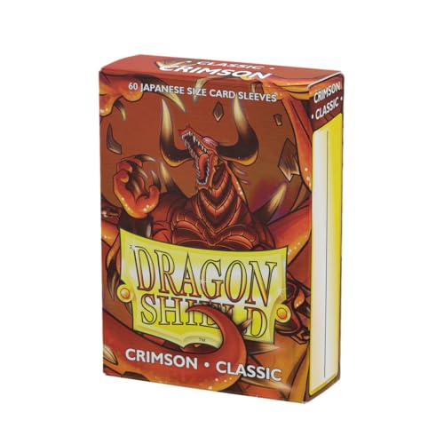 Dragon Shield Classic Sleeves Japanese Size 60ct - Crimson Polypropylene Card Sleeves for Yu-Gi-Oh, Naruto, Cardfight Vanguard