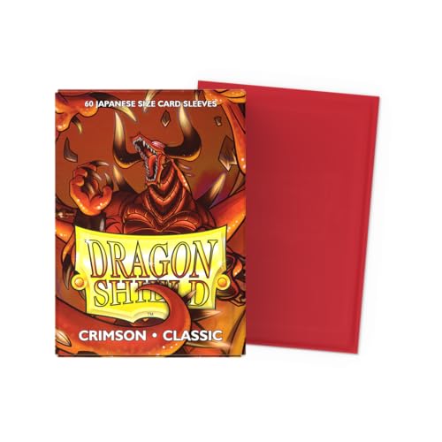 Dragon Shield Classic Sleeves Japanese Size 60ct - Crimson Polypropylene Card Sleeves for Yu-Gi-Oh, Naruto, Cardfight Vanguard