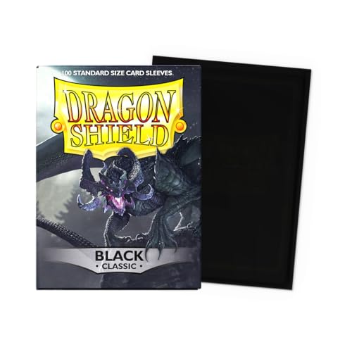 Dragon Shield Classic Standard Size Card Sleeves – 100 Black Sleeves for MTG, Pokémon, Flesh & Blood & More