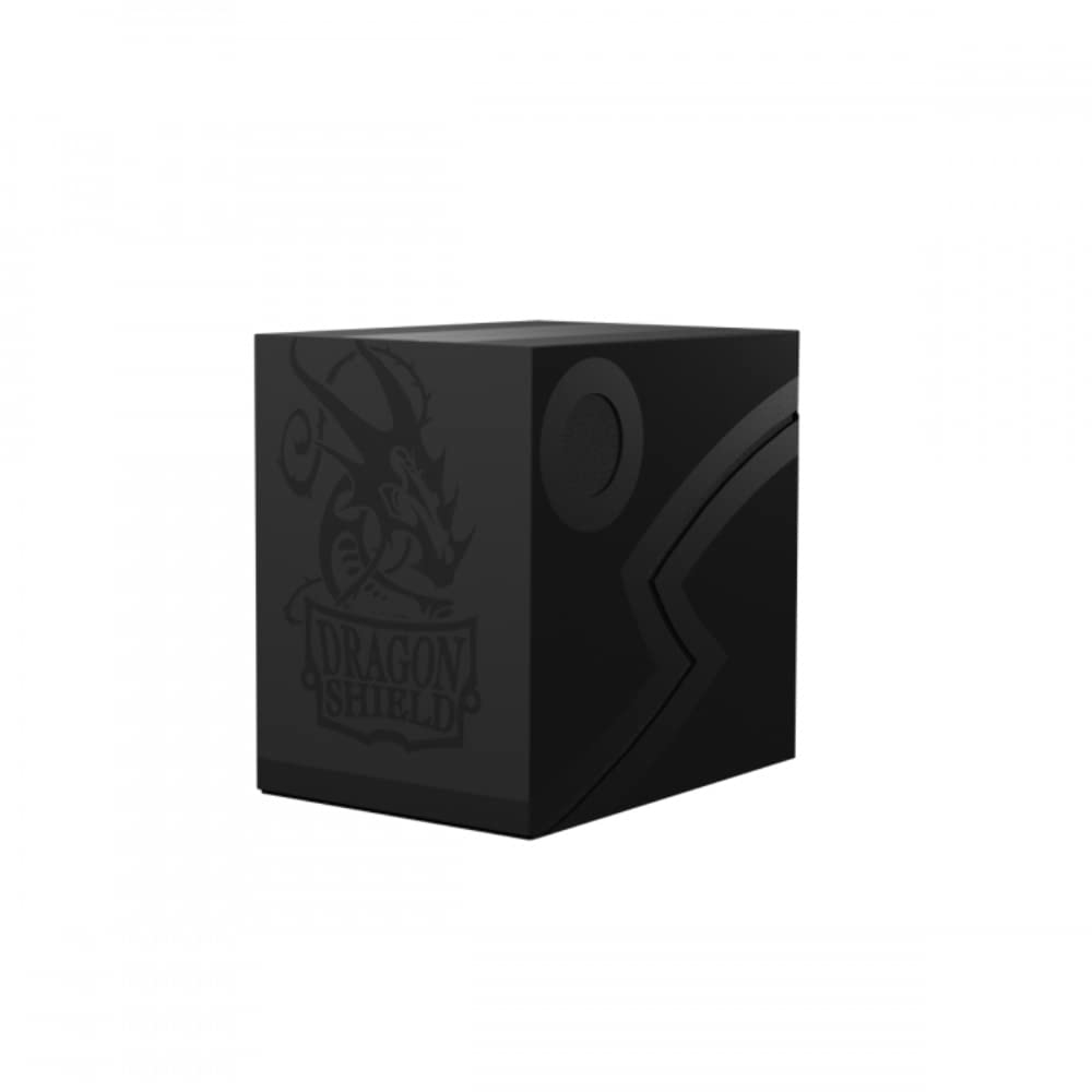 Dragon Shield Double Shell Card Deck Box – Shadow Black/Black – Sturdy TCG/OCG Storage for Up to 150 Single-Sleeved Cards