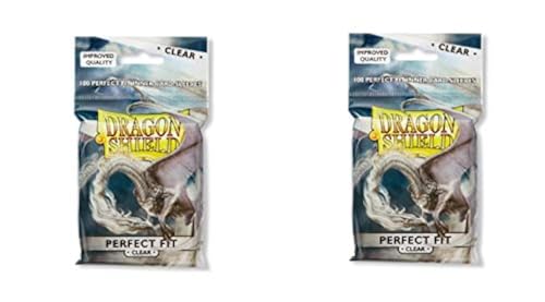 Dragon Shield Inner Sleeves (Clear, Standard Size) – 2-Pack of 100-Count Sleeves