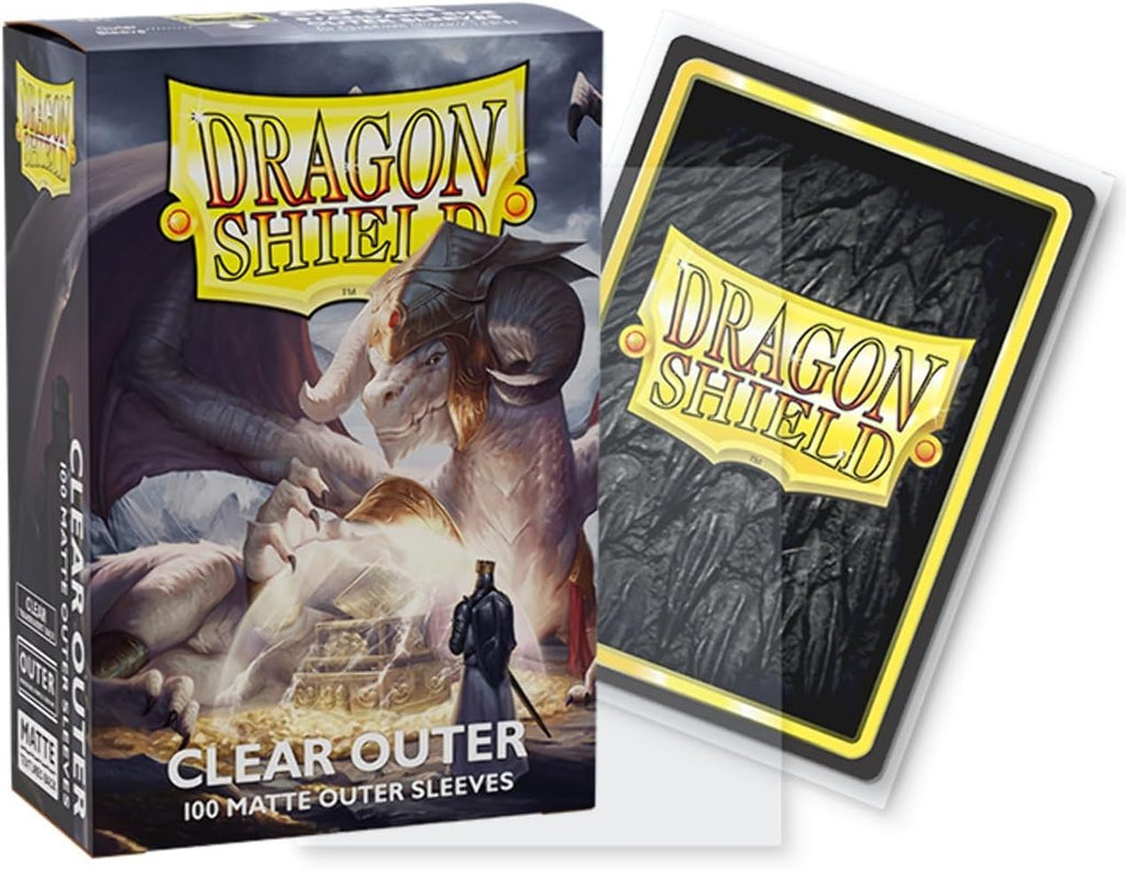 Dragon Shield Matte Clear Outer Sleeves – 100 Standard-Size TCG Sleeves (63x88mm)