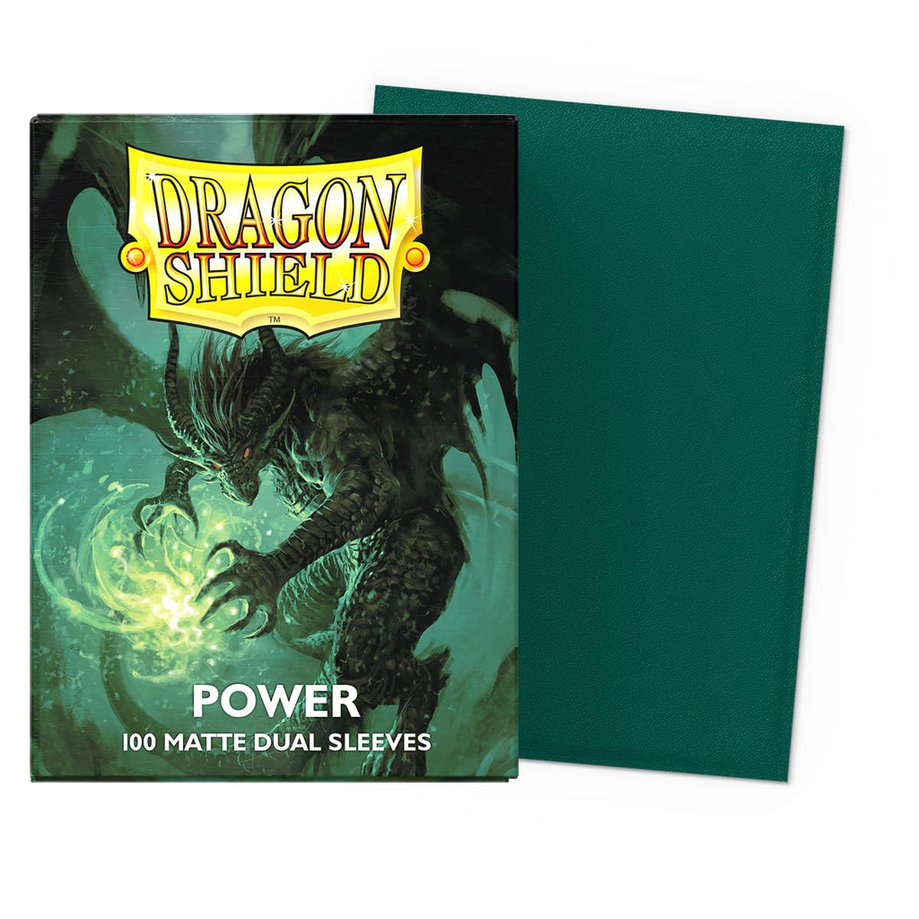 Dragon Shield Matte Dual Standard Size Card Sleeves - 100 Count, Power Color, Opaque Black Interior
