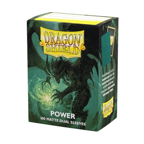 Dragon Shield Matte Dual Standard Size Card Sleeves - 100 Count, Power Color, Opaque Black Interior