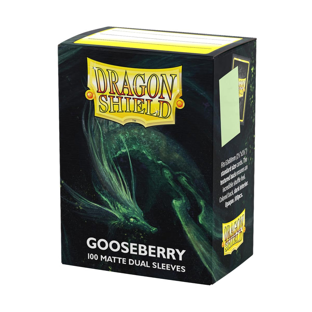 Dragon Shield Matte Dual Standard Size Card Sleeves - 100 Ct - Gooseberry - Opaque Black Interior