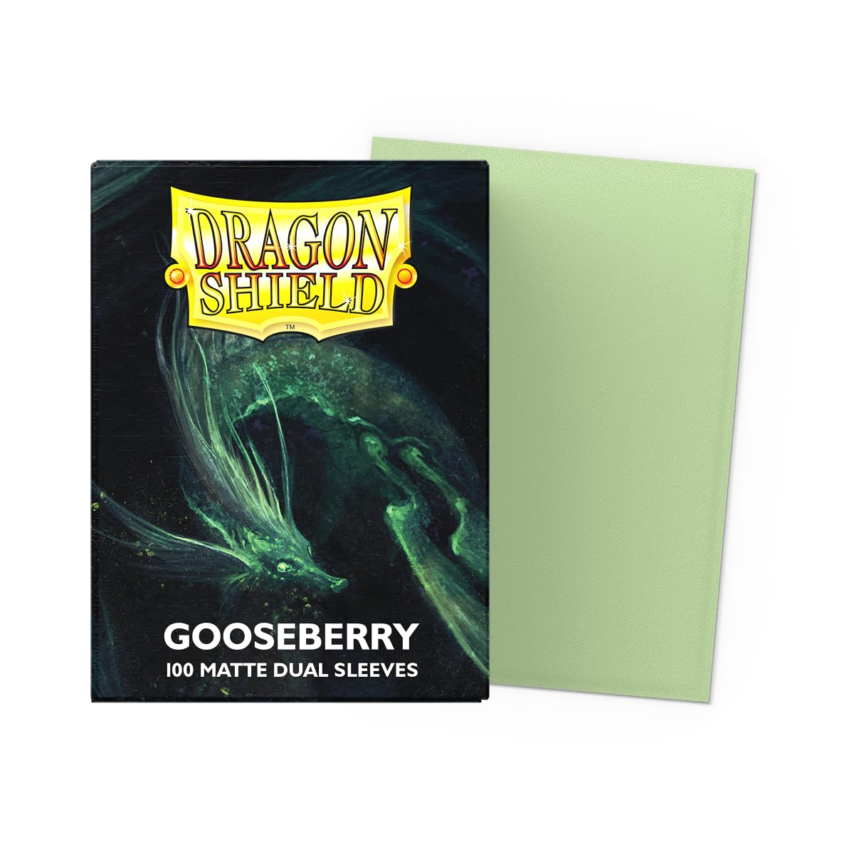 Dragon Shield Matte Dual Standard Size Card Sleeves - 100 Ct - Gooseberry - Opaque Black Interior