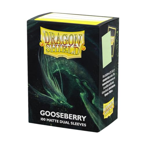 Dragon Shield Matte Dual Standard Size Card Sleeves - 100 Ct - Gooseberry - Opaque Black Interior