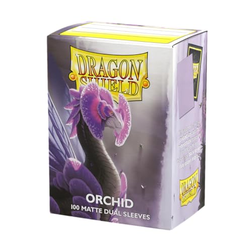 Dragon Shield Matte Dual Standard Size Card Sleeves (100 ct) - Orchid - Smooth Textured Back with Black Interior for Opaque Protection