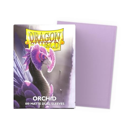 Dragon Shield Matte Dual Standard Size Card Sleeves (100 ct) - Orchid - Smooth Textured Back with Black Interior for Opaque Protection