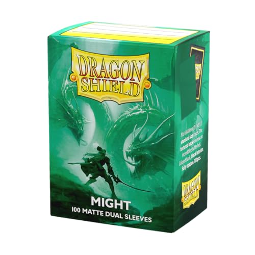 Dragon Shield Matte Dual Standard Size Sleeves (100 ct) – Might Color, Black Interior, Tough Polypropylene