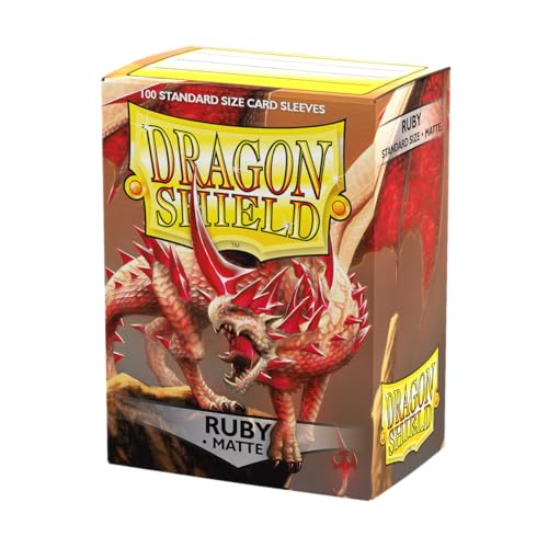 Dragon Shield Ruby Matte Sleeves (Standard Size, 100 Pack) – Smooth Shuffle & Tough Protection for TCGs