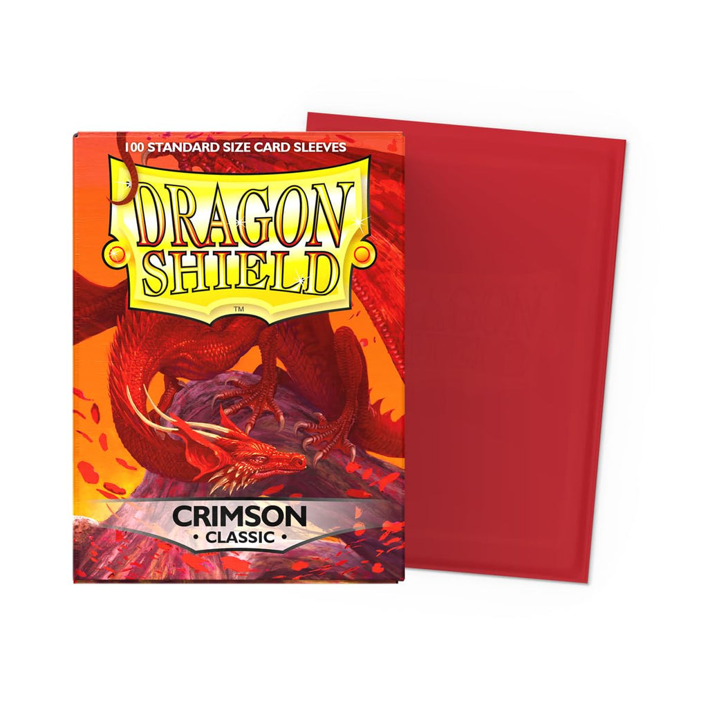 Dragon Shield Standard Size Card Classic Sleeves 100 CT - Crimson: Smooth, Tough, and Compatible with Major TCGs