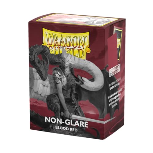 Dragon Shield Standard Size Card Matte Sleeves - 100 CT Blood Red Non-Glare TCG Sleeves for Pokémon, MTG, One Piece, Flesh & Blood