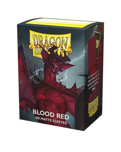 Dragon Shield Standard Size Card Matte Sleeves (100 Ct) – Blood Red – Smooth & Tough for Pokemon, Magic, Flesh & Blood, One Piece